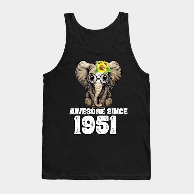 Awesome since 1951 69 Years Old Bday Gift 69th Birthday Tank Top by DoorTees